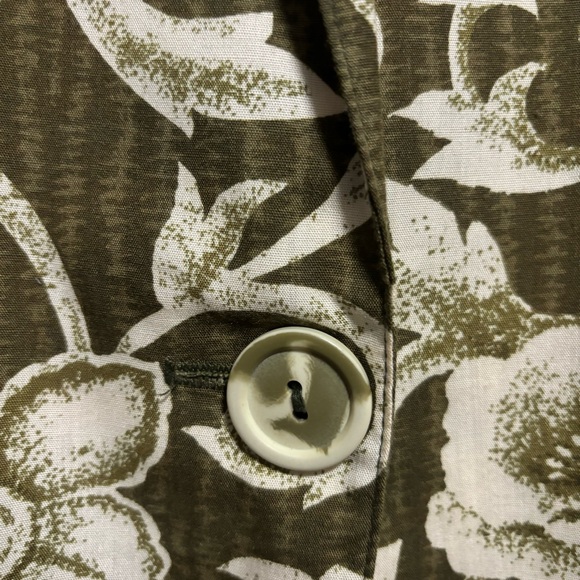 VTG Cristin Stevens Floral 80’s Blazer Green Cream Pockets Shoulder Pads MED EUC - Picture 9 of 12